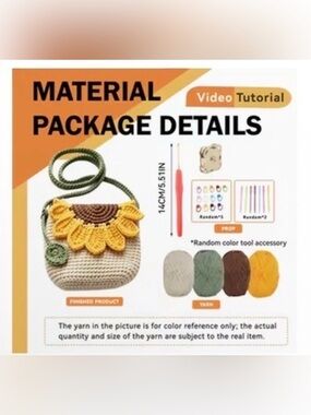 Sunflower Crochet Shoulder Bag Kit Beige & Yellow